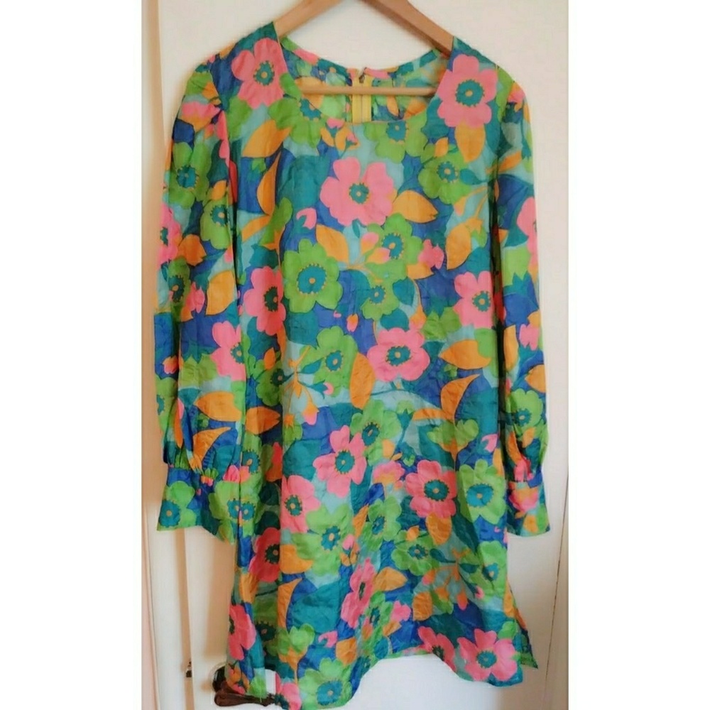 70s Vintage Floral Shift Dress custom made